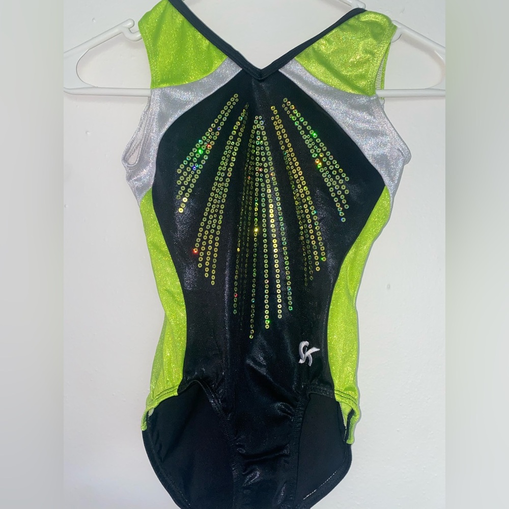 GK Elite gymnastics leotard with sequins